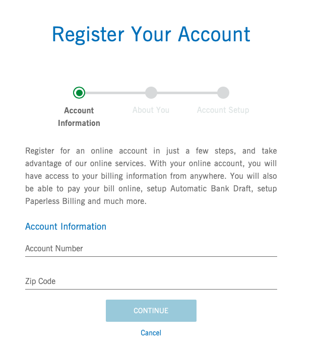 Piedmont Natural Gas account registration process