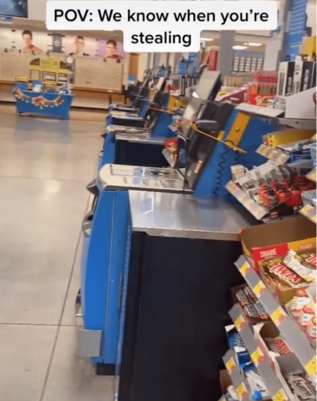 Walmart self check out- employees know when you steal
