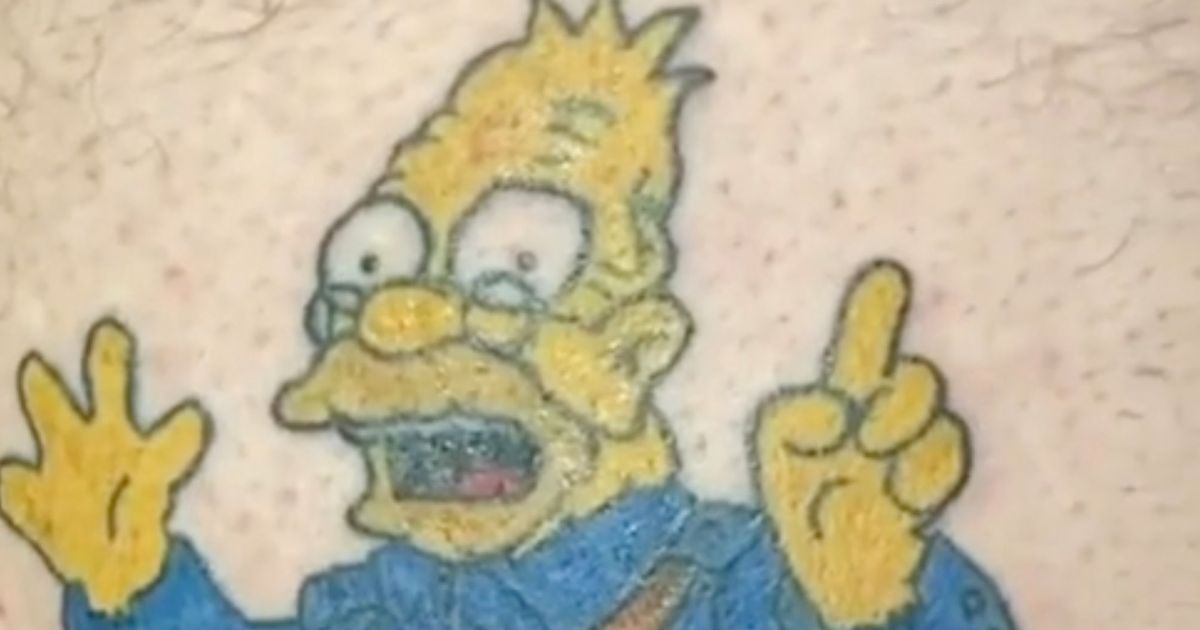 Grampa Simpson tattoo branded ‘amazing but awful’ amid awkward errors