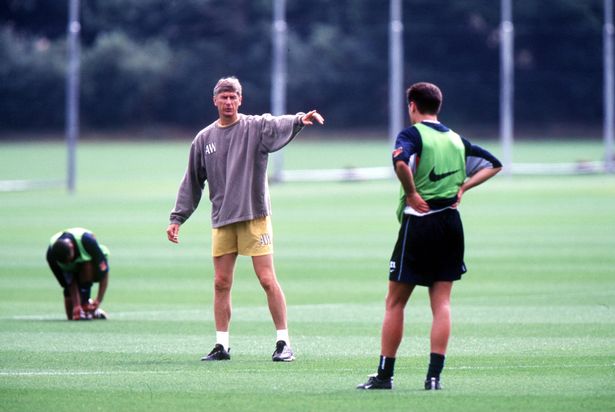 Arsene Wenger seen during Arsenal Training at the Arsenal Training Ground in London Colney, London.