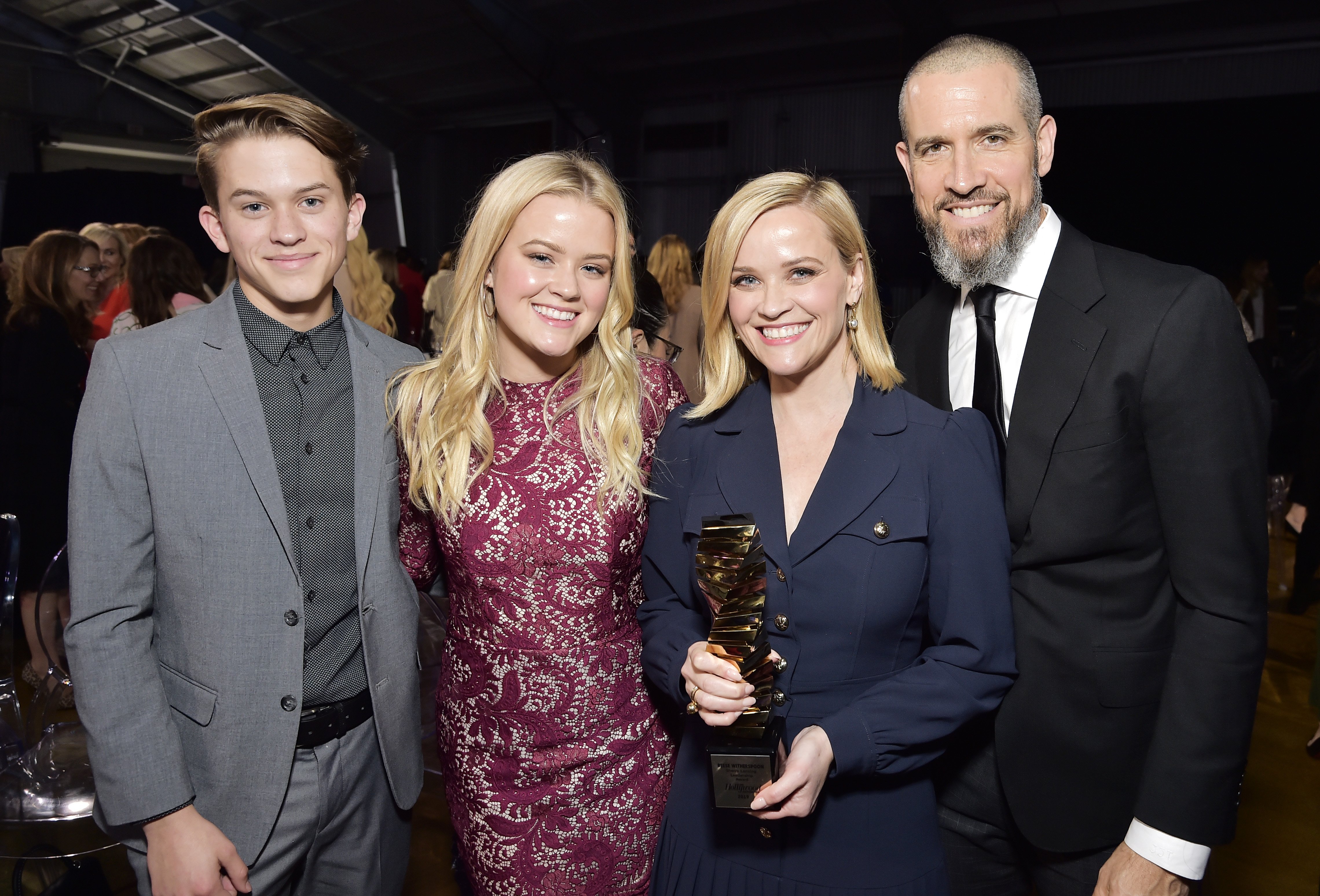 Deacon Reese Phillippe, Ava Elizabeth Phillippe, Reese Witherspoon, and Jim Toth at The Hollywood Reporter's Power 100 Women in Entertainment on December 11, 2019, in Hollywood, California. | Source: Getty Images