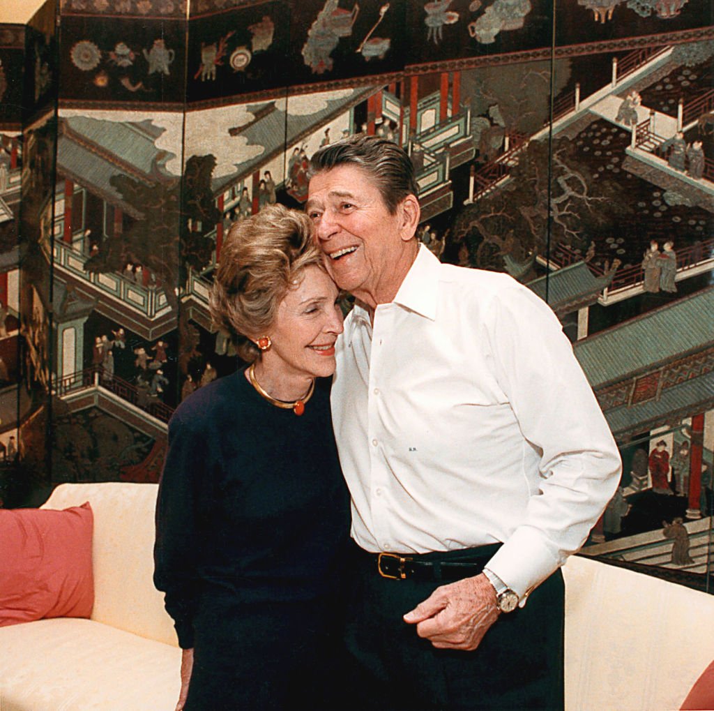 President Ronald Reagan and First Lady Nancy Reagan celebrate their 36th wedding anniversary March 4, 1988 at a surprise party at the White House. Former President Reagan turned 90 years-old February 6, 2001 at his home in California. | Source: Getty Images