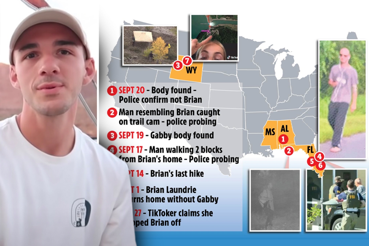 Map of Brian Laundrie’s recent sightings as FBI hunt for Gabby Petito’s fiancé
