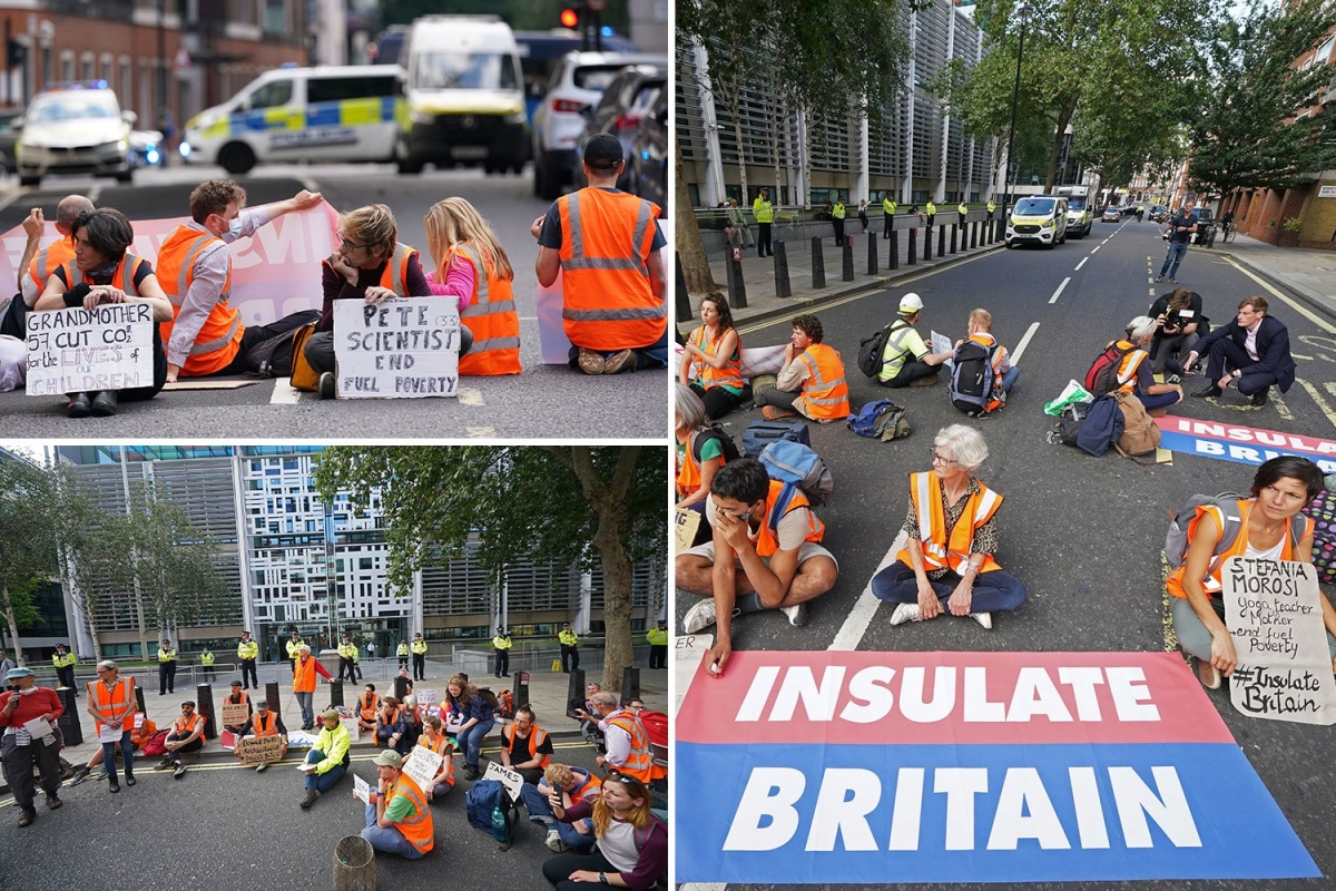 Eco-protesters swarm Home Office after being warned they face JAIL if they storm M25 again