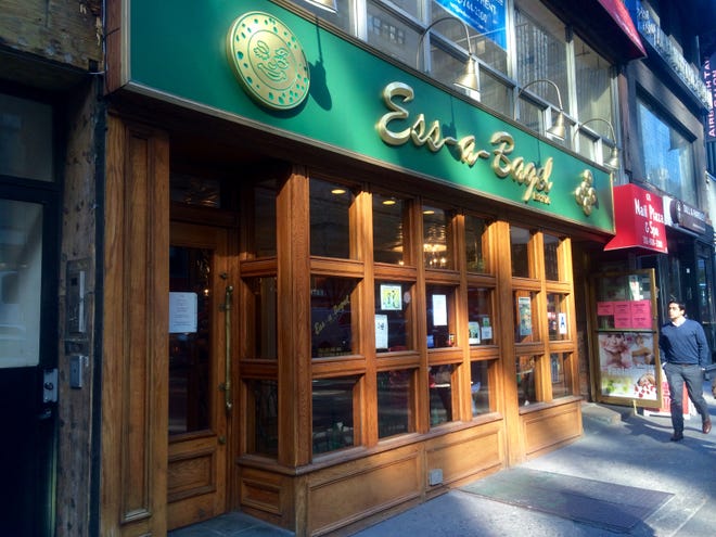 The storefront of Ess-a-Bagel in New York.