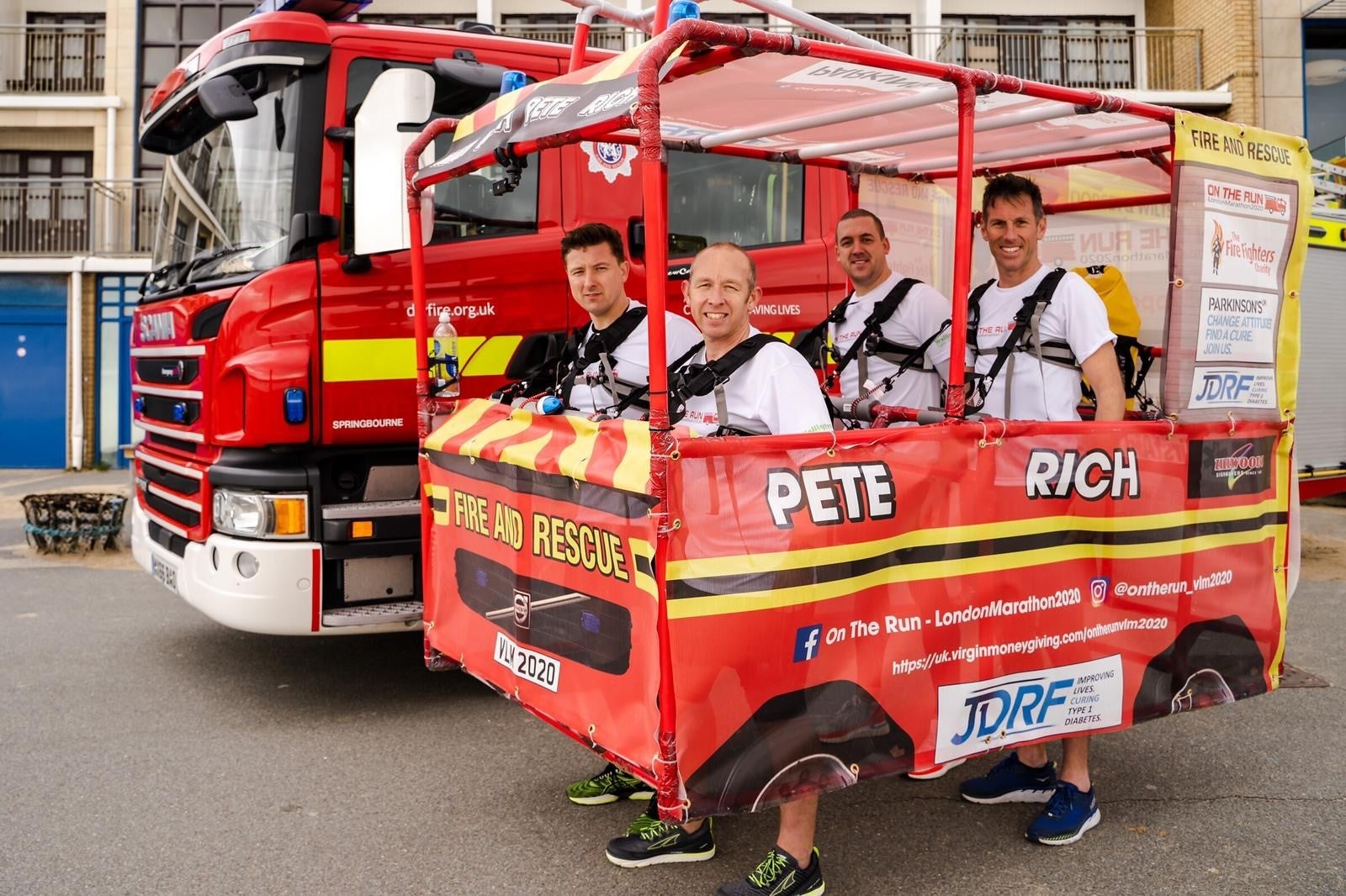 Firefighters to run London Marathon inside mini fire engine