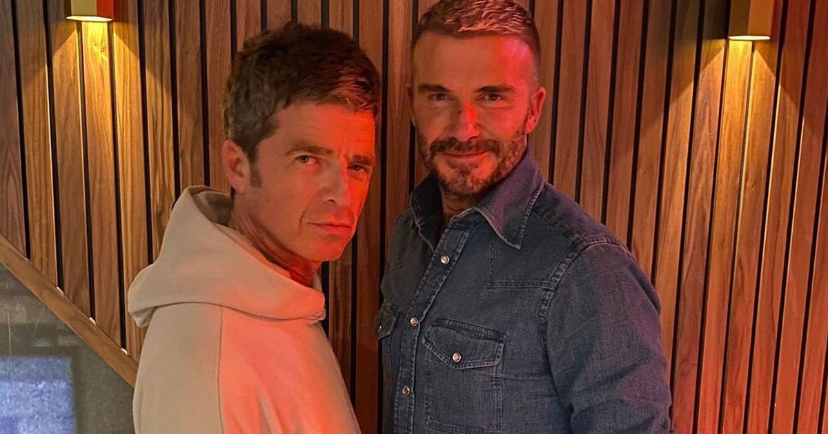 David Beckham teases Noel Gallagher as they reunite for new Oasis flick