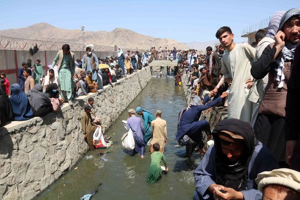 Hundreds of people have been trying to flee Afghanistan
