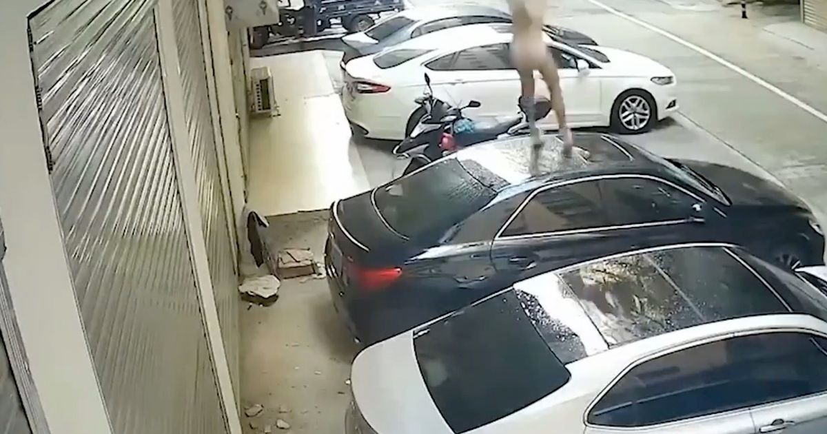 Half-naked woman falls off balcony onto car during ‘steamy moment with boyfriend’