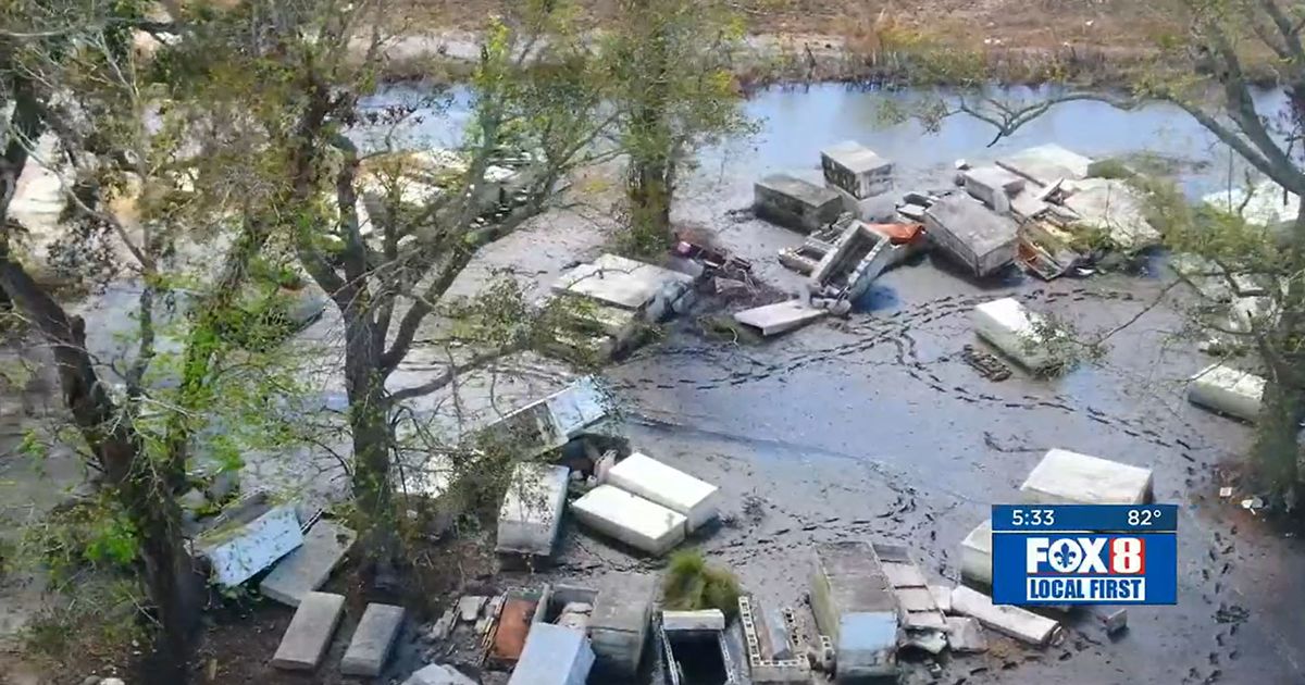 Coffins containing remains of father and daughter wash up in garden after horror floods