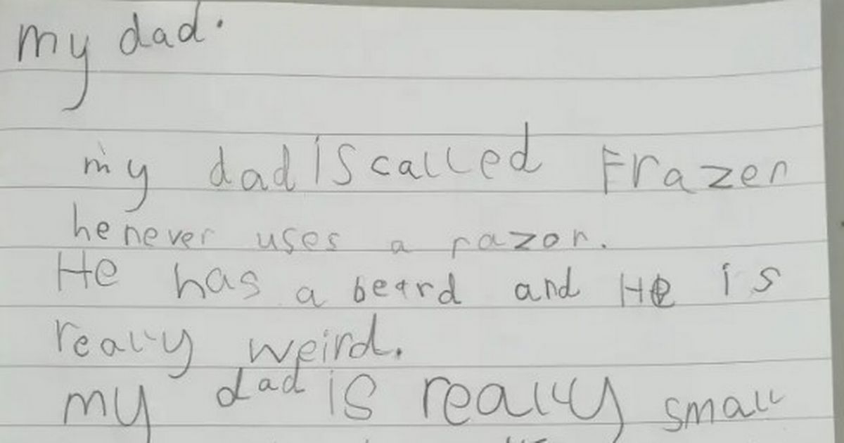 Five-year-old’s savage poem about ‘smelly’ & ‘lazy’ dad leaves parents in hysterics