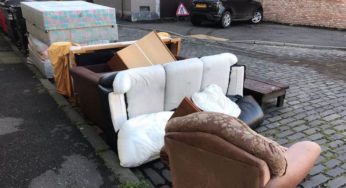 Fury as the entire flat, containing two sofas and a coffee table, flew onto the street.