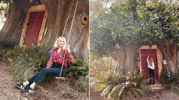 This Morning Host Holly Willoughby and daughter Belle visit Bearbnb Winnie the Pooh’s ‘house’ in Ashdown Forest in Sussex for cute staycation