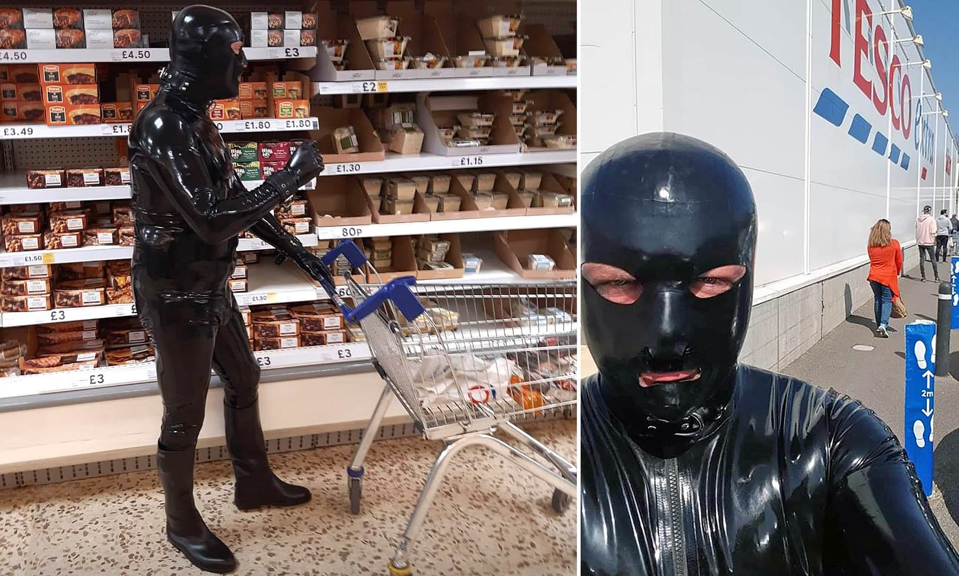 masked man terrorized residents for many years In A latex clad gimp In a village!