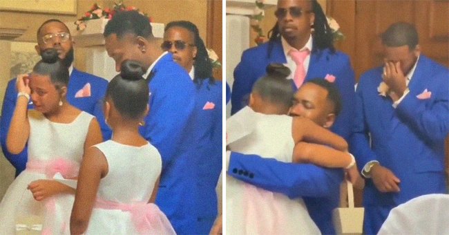 In a surprise proposal, a groom asks his bride's daughters if he can adopt them and causes them to become emotional | Photo: Instagram/handsome_is_me