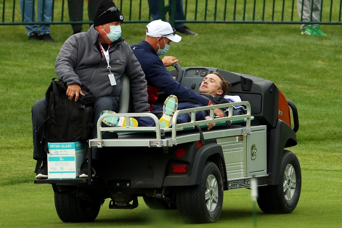Harry Potter’s Draco Malfoy actor Tom Felton, 34, stretchered off Ryder Cup golf course after collapsing in health scare