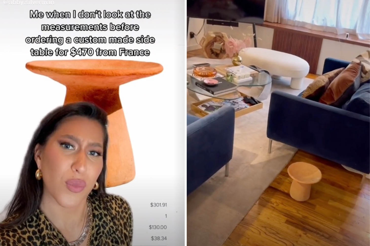 Influencer shows off hilarious furniture fail after spending $400 on ‘unreturnable side table’
