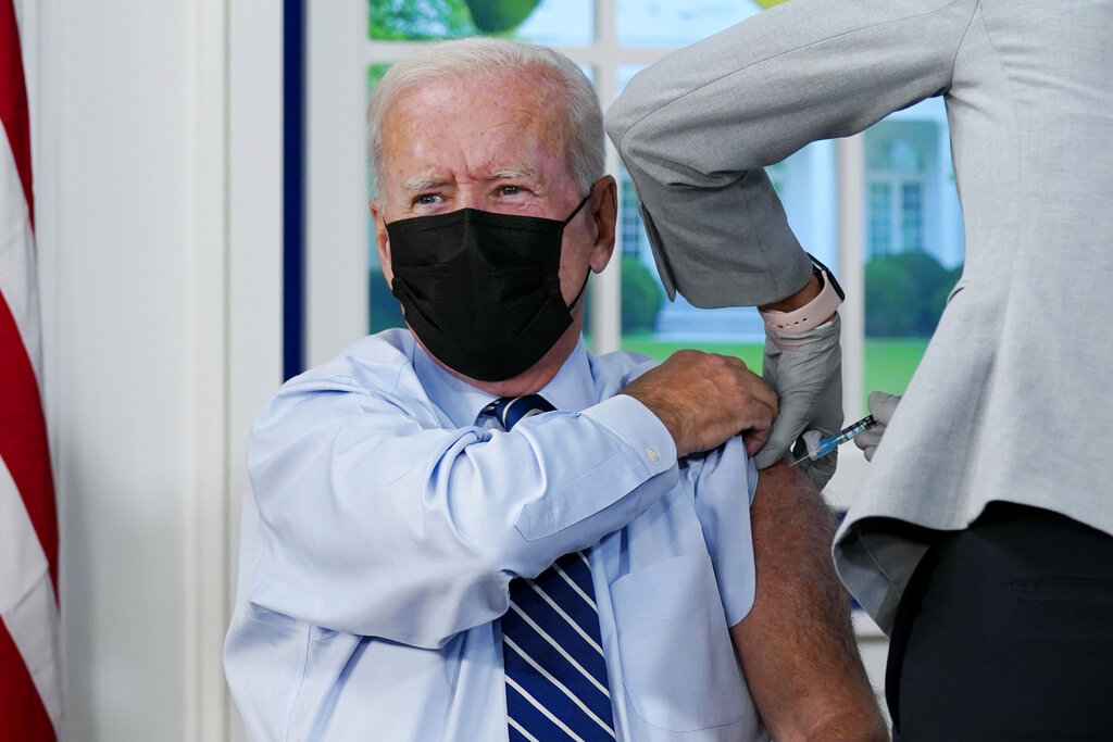 Joe Biden Gets Covid Vaccine Booster Shot Live On Camera