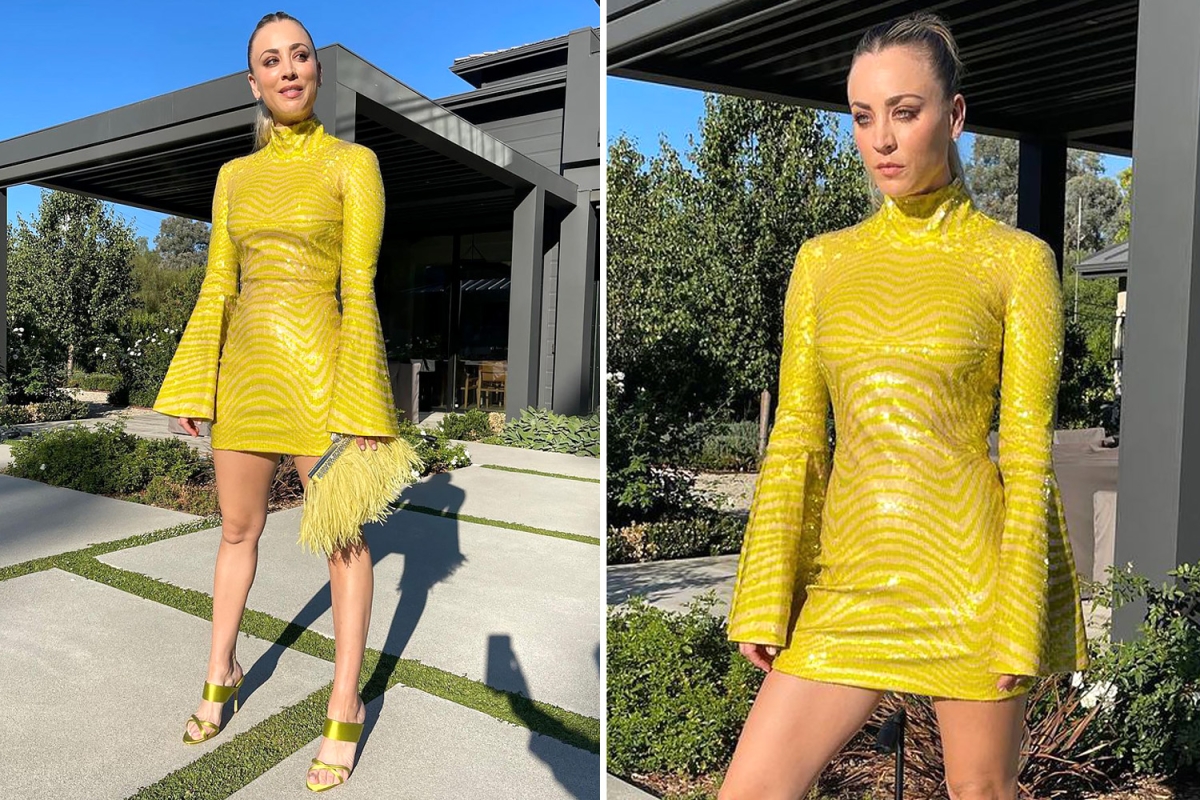 Kaley Cuoco stuns in tight yellow dress in new photos as star gets ‘closer’ to Pete Davidson following divorce