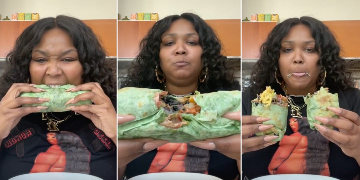Lizzo’s TikTok Video Eating a Burrito From the Middle Baffles Her Fans