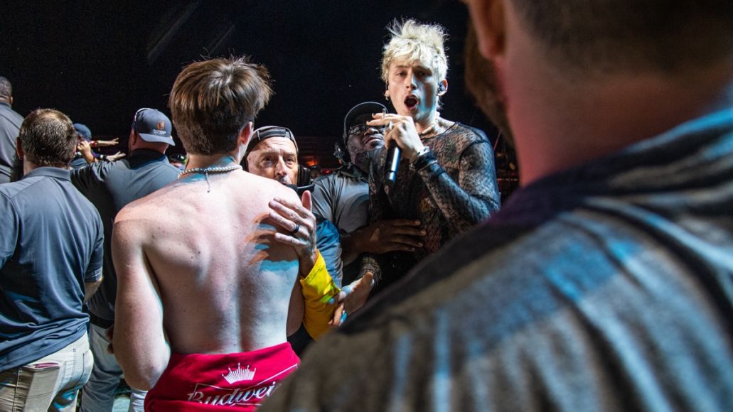 Moments Of Machine Gun Kelly Brawls With Concert Attendees After Getting Booed At Festival