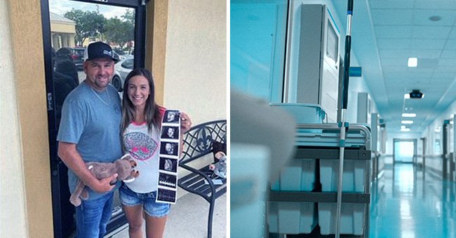 Shane O'Neal and Kylie Dean smile together with the scan of her baby. | Source: twitter.com/KENS5 | Shutterstock