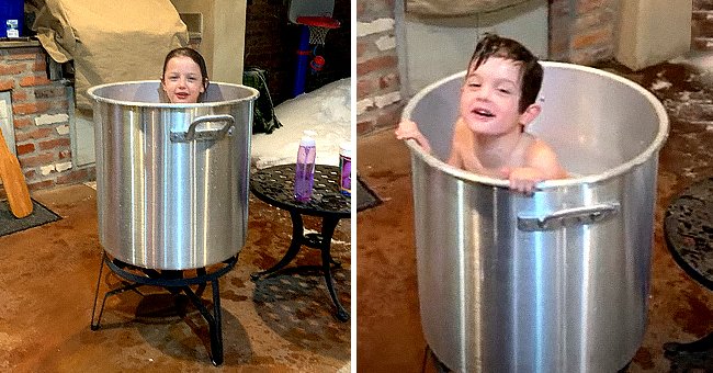 Photo of a young child in a big crawfish pot | Photo: youtube.com/Katc3