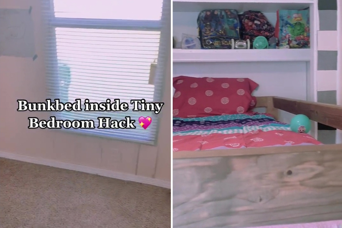 Mum shares the easy way she fits bunk beds in her kids’ tiny bedroom & it instantly gives them more space