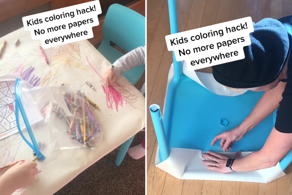 Mum shows the genius way she stops wasting paper when her kids want to colour
