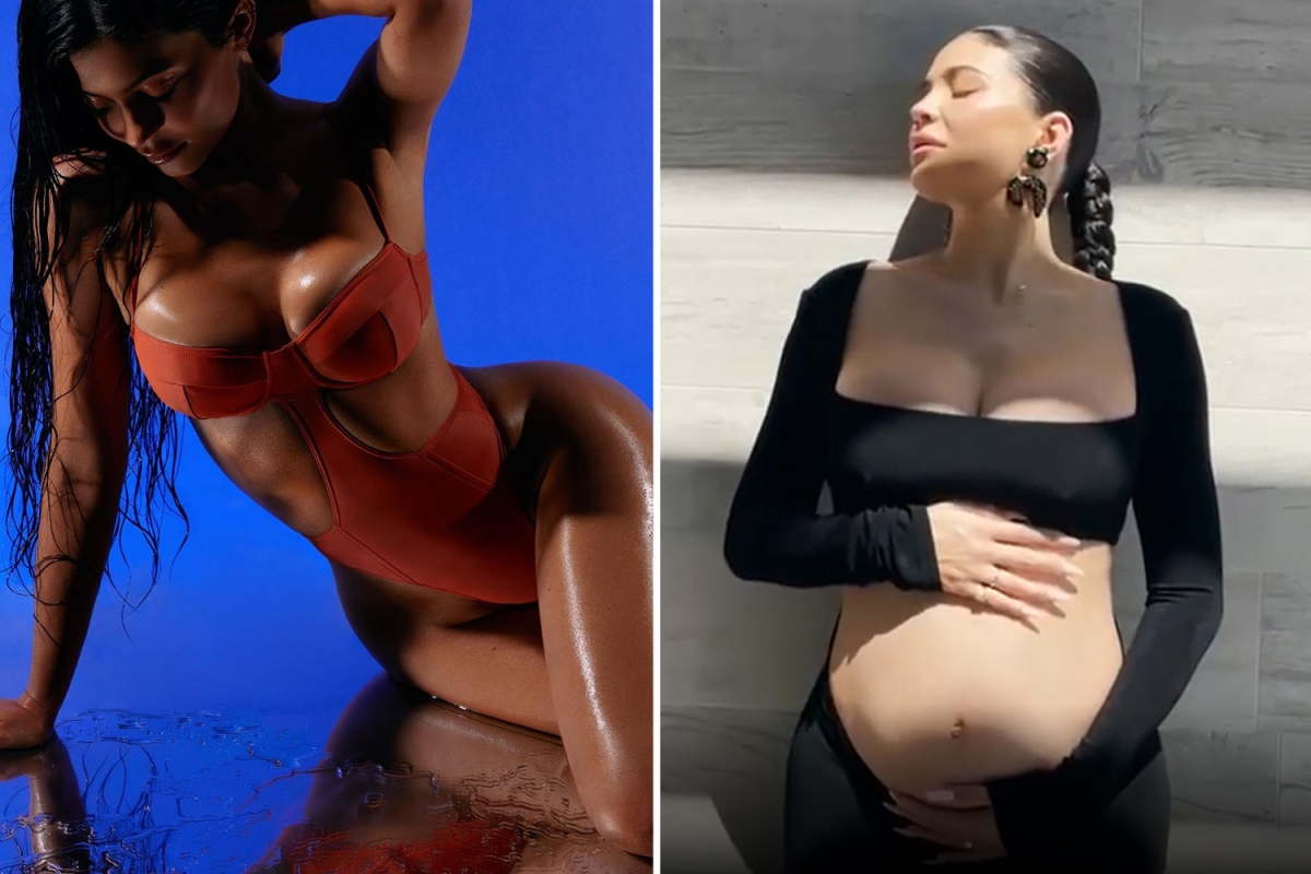 Pregnant Kylie Jenner ‘confuses’ fans with sexy bathing suit shot as she goes live with new brand Kylie Swim
