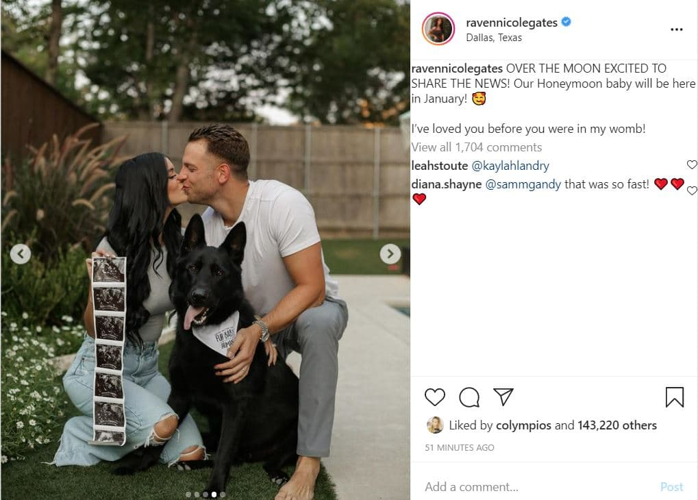 Raven Gates posts 20-week baby bump on social media, will she reveal the gender?