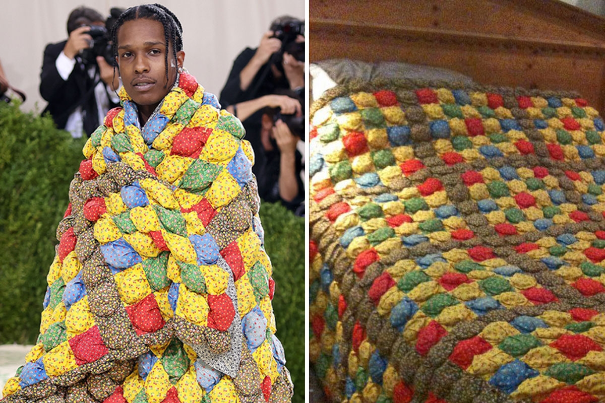 Rihanna’s boyfriend A$AP Rocky accused of wearing woman’s great grandma’s quilt to Met Gala & she has ‘proof’