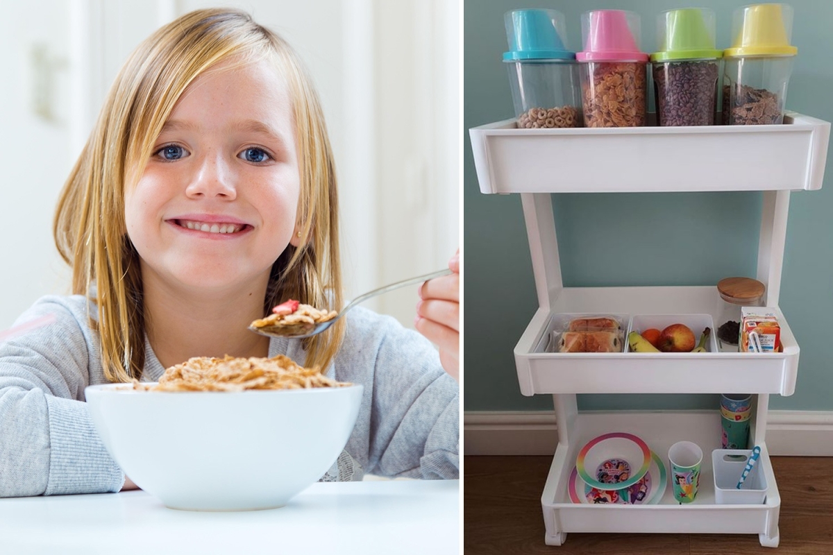 Savvy mum shows off her ‘breakfast trolley’ so her daughter can easily make her own meal
