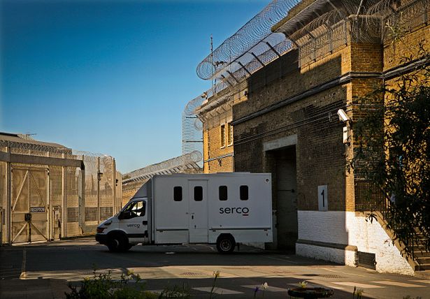 Prisoners are transported to prison by SERCO in high security vans. HMP Wandsworth, London, United Kingdom. (Photo by In Pictures Ltd./Corbis via Getty Images)