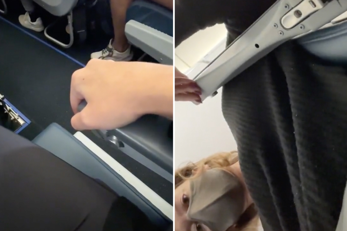 Travel blogger reveals you can ACTUALLY lift the aisle seat armrest in a plane