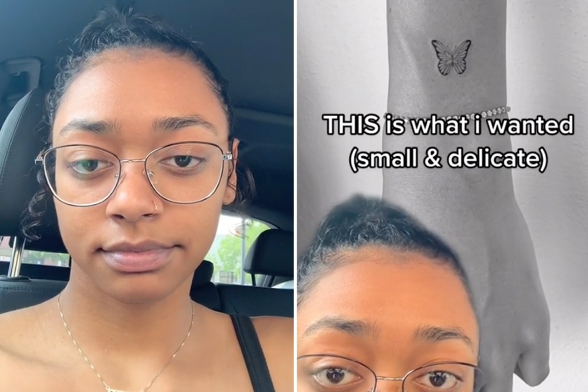 Woman asks for ‘small and dainty’ butterfly tattoo on her wrist… but ends up with a ‘hot mess MOTH’