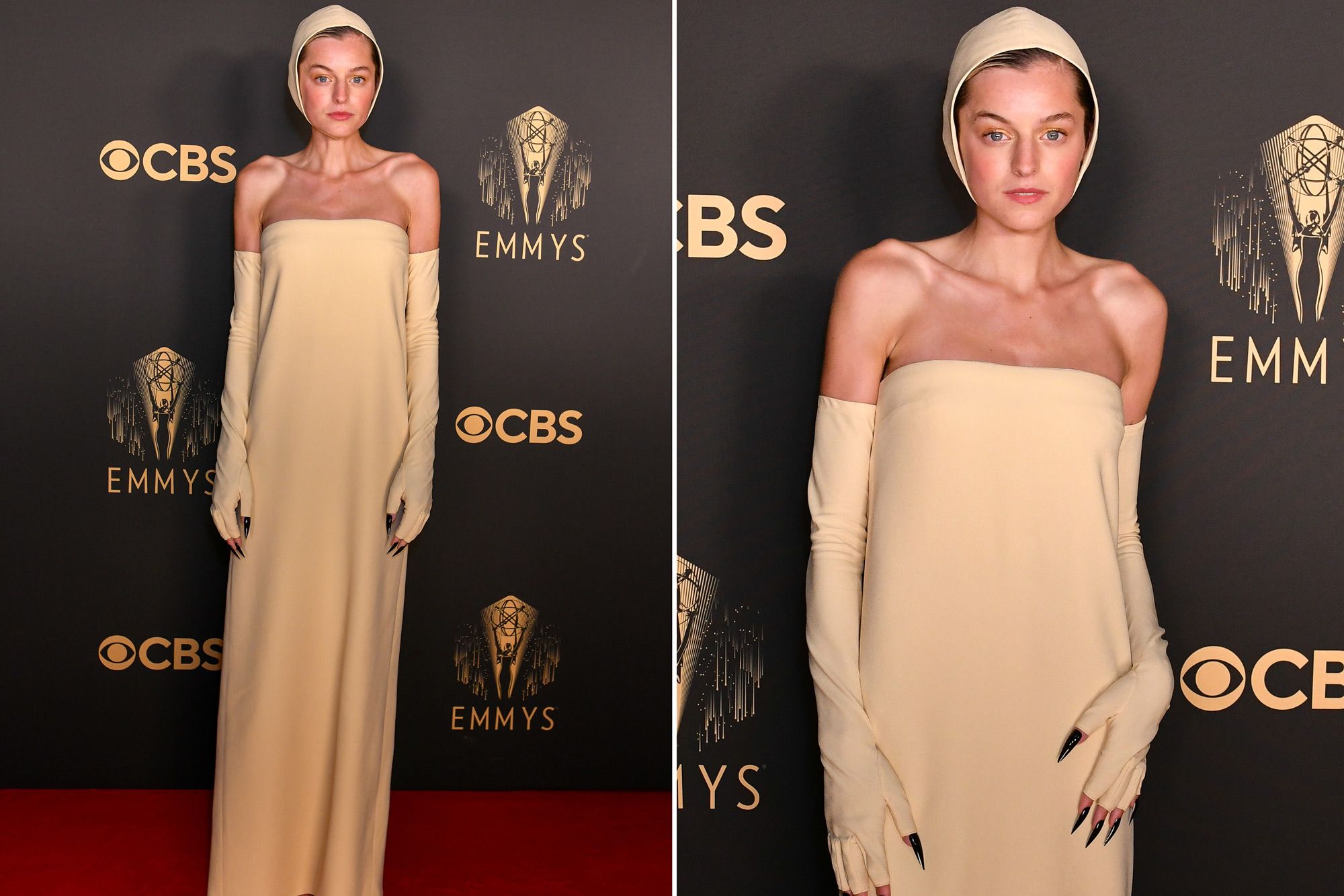 Emma Corrin Riskiest Red Carpet Looks Inspired By Kim Kardashian? Emmy 2021