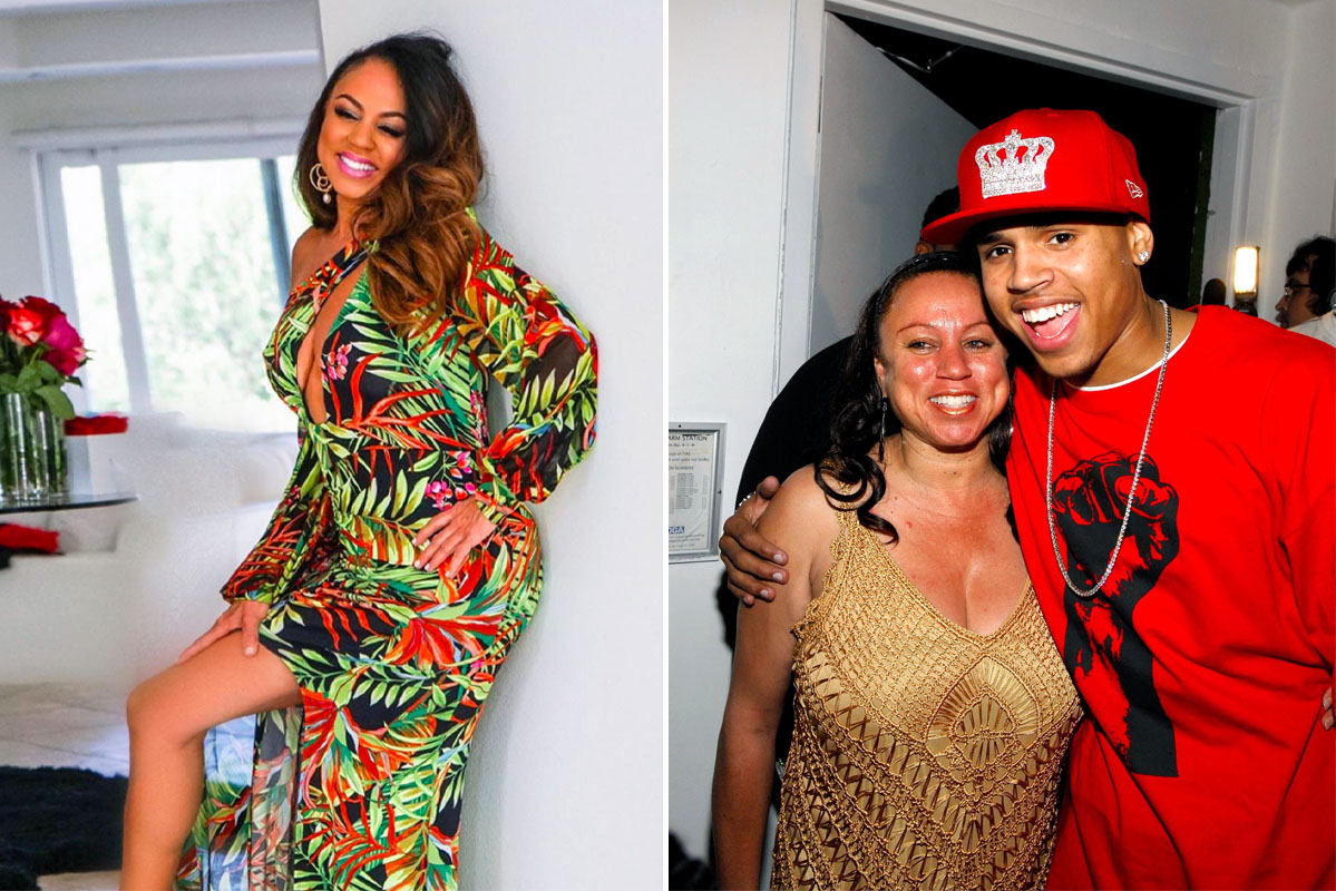 Chris Brown Mother Joyce Hawkins Showcases Slim Legs in Sparkling Gold-Embroidered! Dress