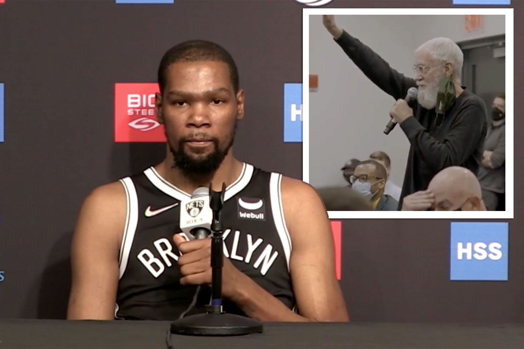 David Letterman Vs KD As He Grills Kevin Durant With Silly Questions After Crashing Net Media Day!
