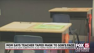 Las Vegas Mother Burst Out In Rage!! Calls For Teacher's Resignation For Taping A Mask On Her Son's Face!!