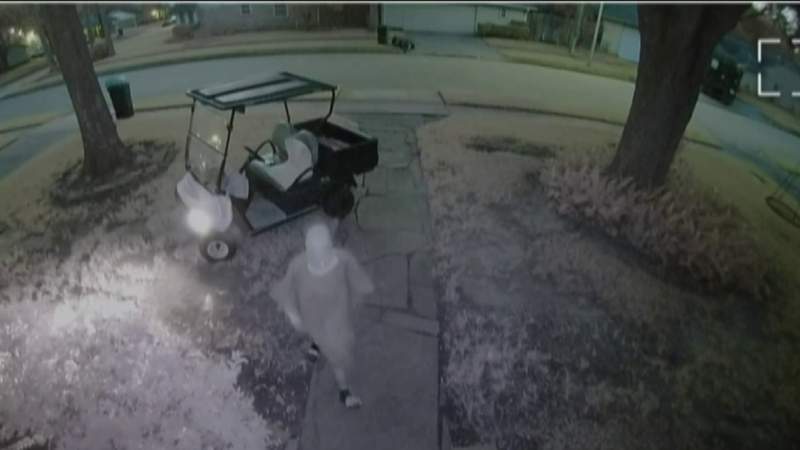 Woman Driving Golf Cart Caught Red Handed On Camera Stealing A Parcel