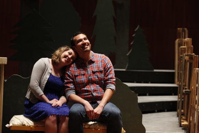 Emily McAndrew, left, and David Ortiz play main characters Susannah Polk and her brother, Sam, in Andrews University's production of the Carlisle Floyd opera "Susannah" that the school presents Thursday and Saturday at the Howard Performing Arts Center.Photo provided/DARREN HESLOP