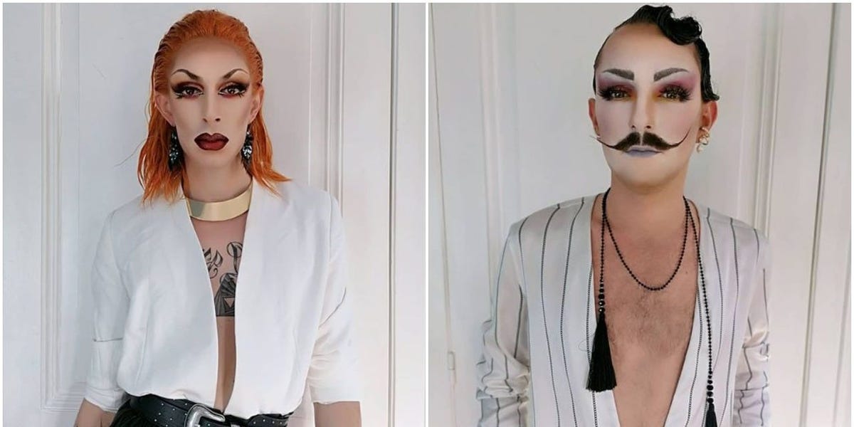 French Drag Couple Designs Nontraditional Wedding Outfits