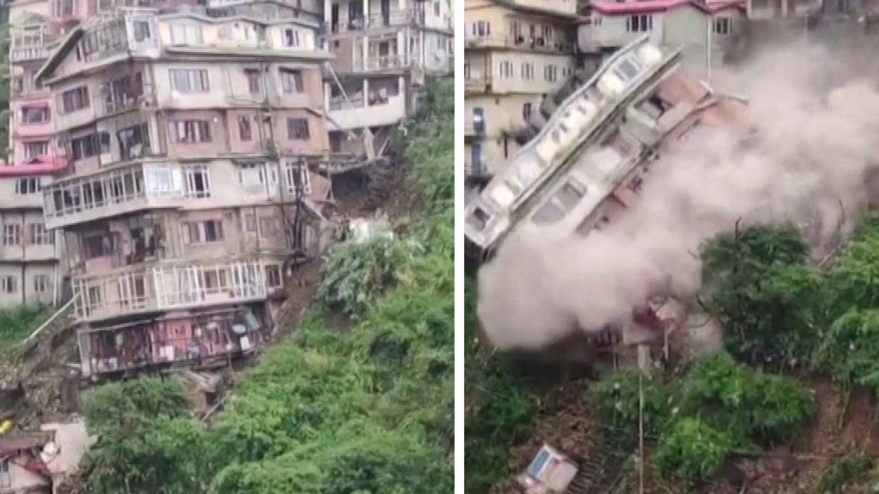 Moment Multi-Story Building Collapses in India Caught on Camera