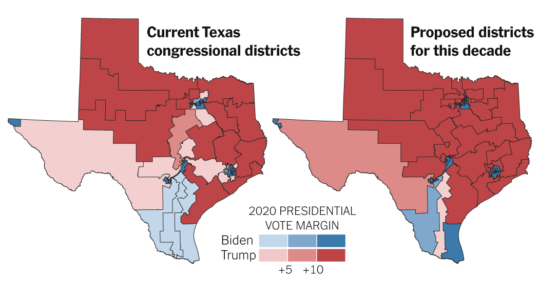 Texas’ Redistricting Map Makes House Districts Redder