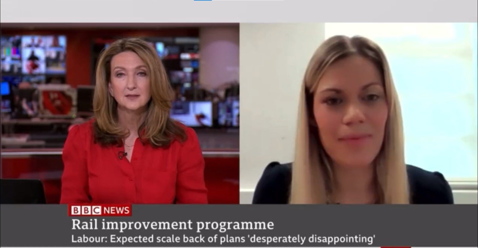 Victoria Derbyshire praised for holding Tory MP Miriam Cates to account over Boris Johnson’s ‘railway promises’