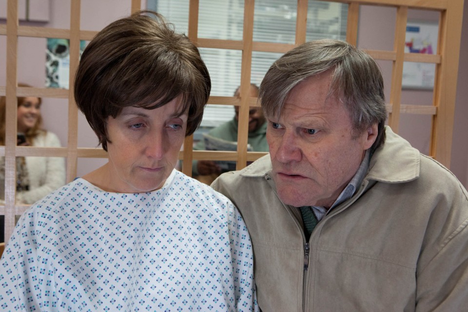 Hayley Cropper, played by Julie Hesmondhalgh, and fictional husband Roy Cropper, played by David Neilson