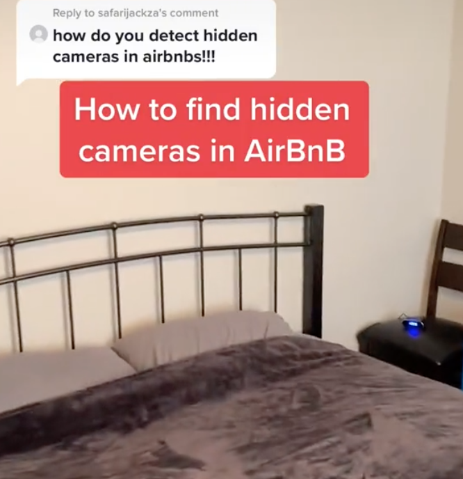 Expert in surveillance shows how to spot hidden cameras within hotel rooms