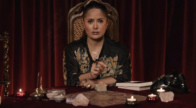 Salma Hayek as psychic Pina Auriemma in "House of Gucci."