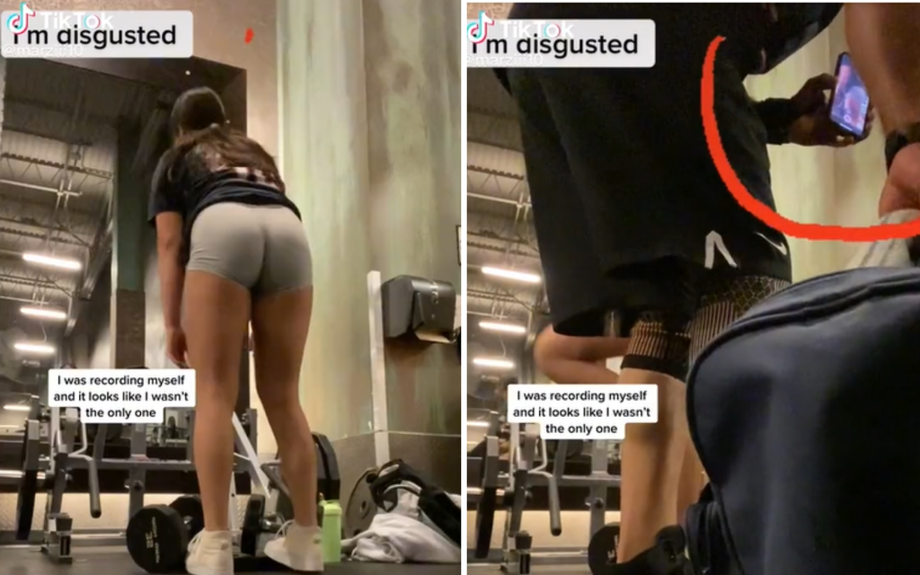 Women ‘disgusted’After a man records her at the gym
